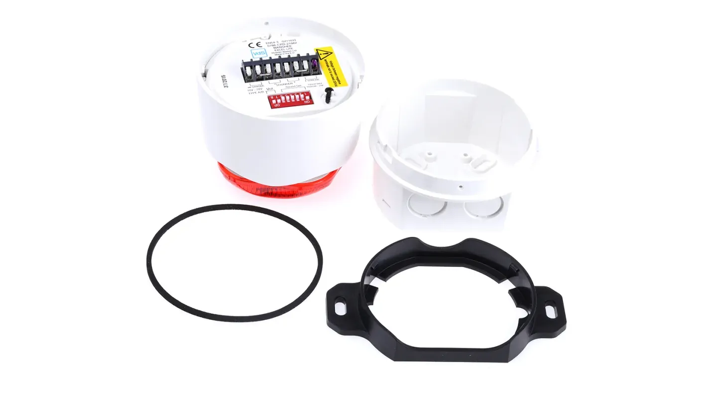 Banshee Excel Lite, RED lenses, Shallow white housings,  operating voltage range: 9VDC to 30VDC