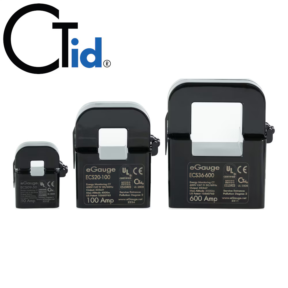 eGauge Split Core Current Transducer 9mm 50A with CTid
