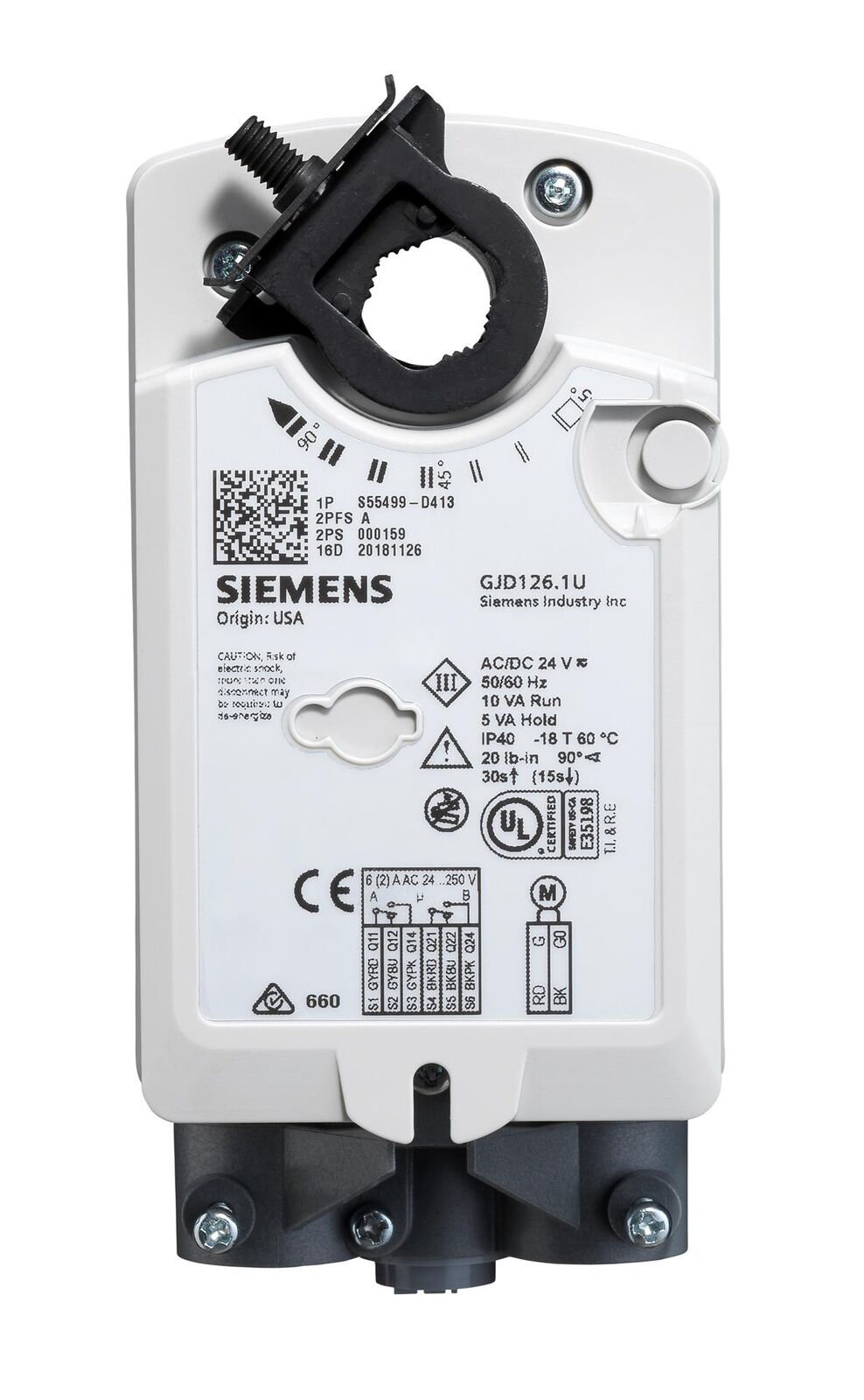 Siemens 27Nm 230V On/Off Control Spring Return