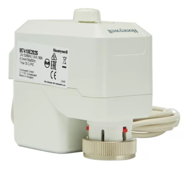 Honeywell Modulating Linear Valve Actuator, 24Vac, 6.5mm stroke, 300N, Manual Operation, Auxiliiary Switches, 1.5m Cable