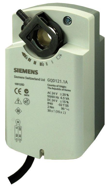Siemens 2Nm 24V On/Off Control Spring Return w/ Dual Aux Switches